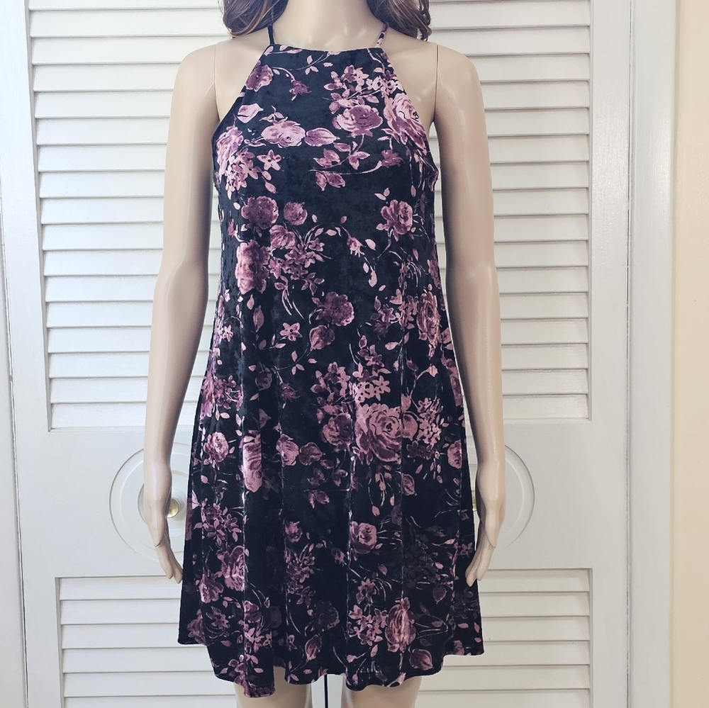Floral High Neck Midi Dress